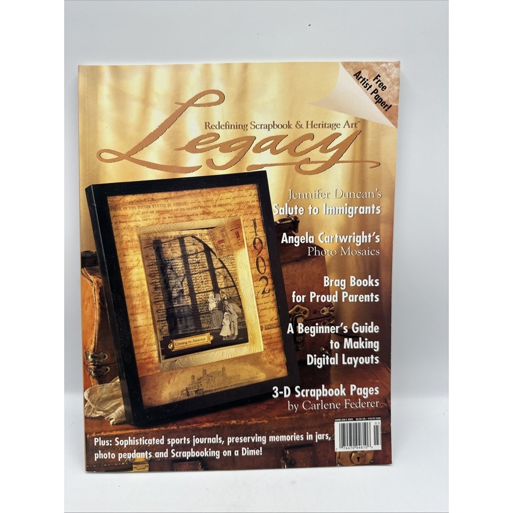 Legacy Magazine June July 2005 Beginner Guide To Digital Layouts,‎ 3-D Scrapbook